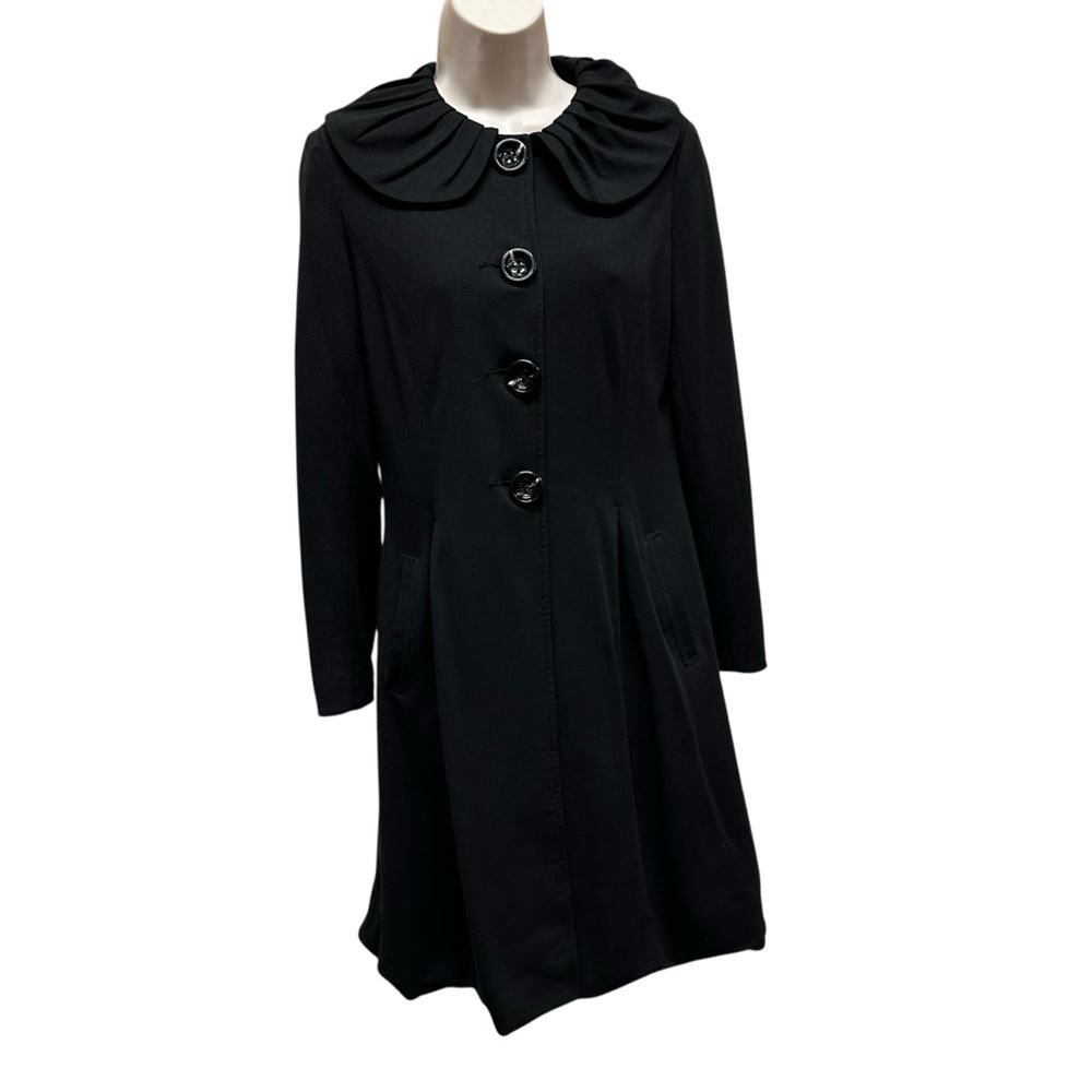 Tempo Paris black long coat jacket women’s small whimsigoth gothic vamp alt